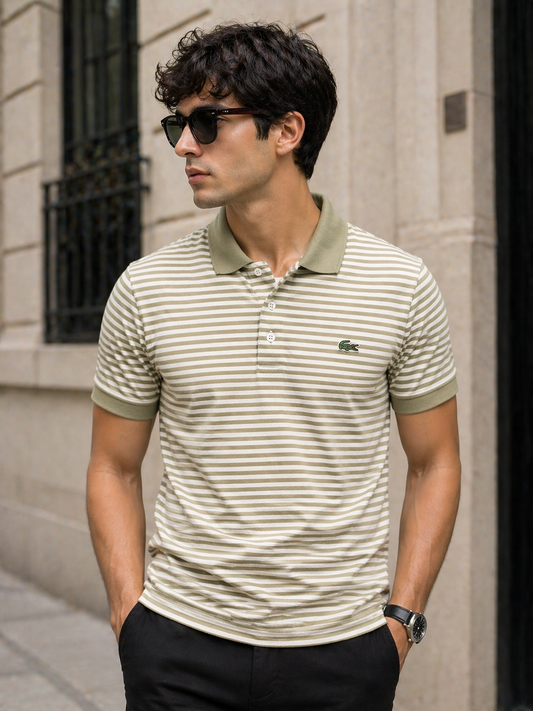 Lacost Cotton Stripe T- SHIRT