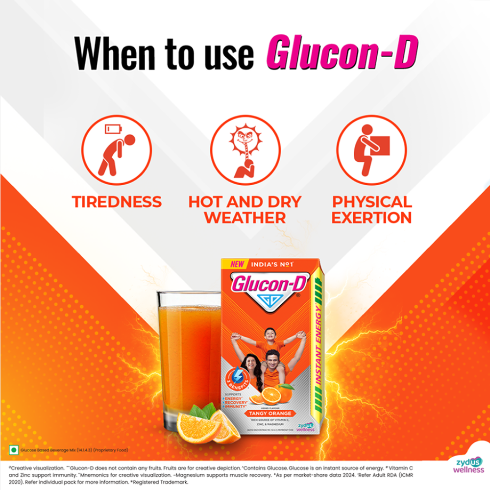 Glucon-D Orange Energy Drink Mix - 125g