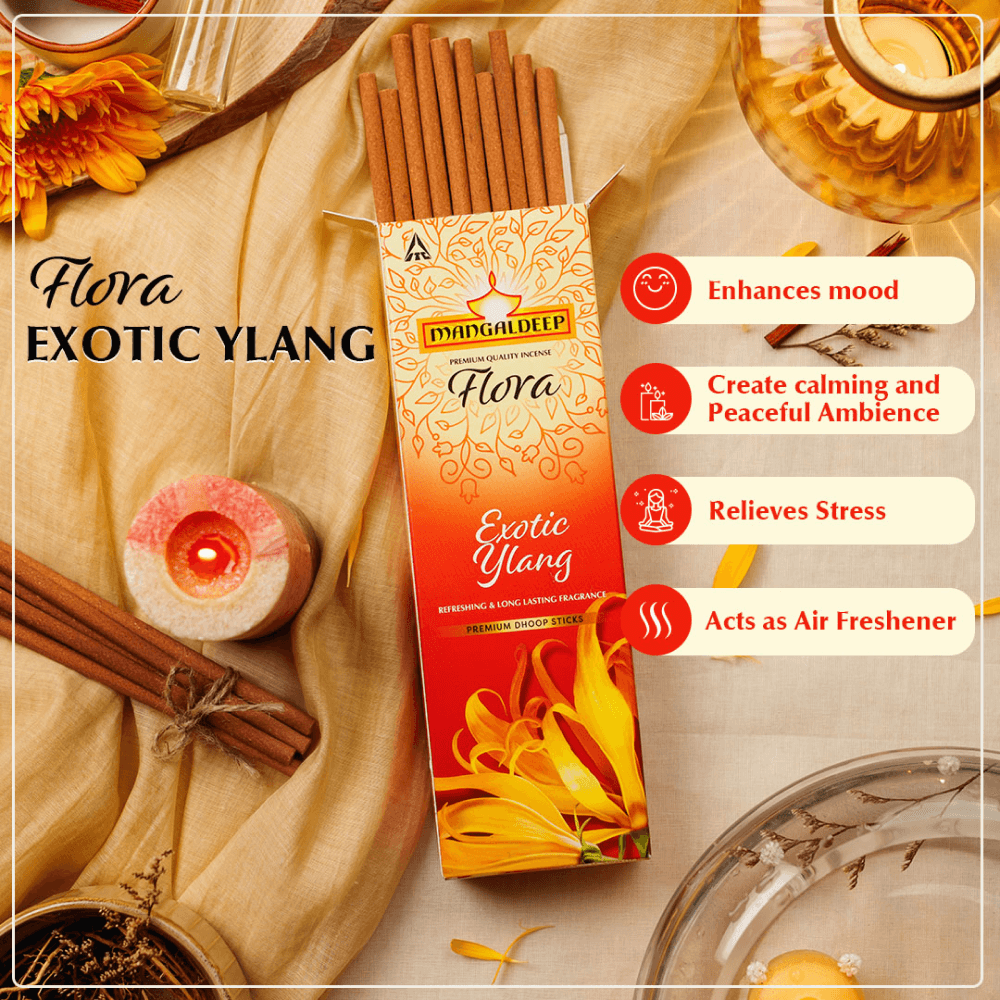 Mangaldeep Flora Bambooless Dhoop Sticks - 24 Sticks