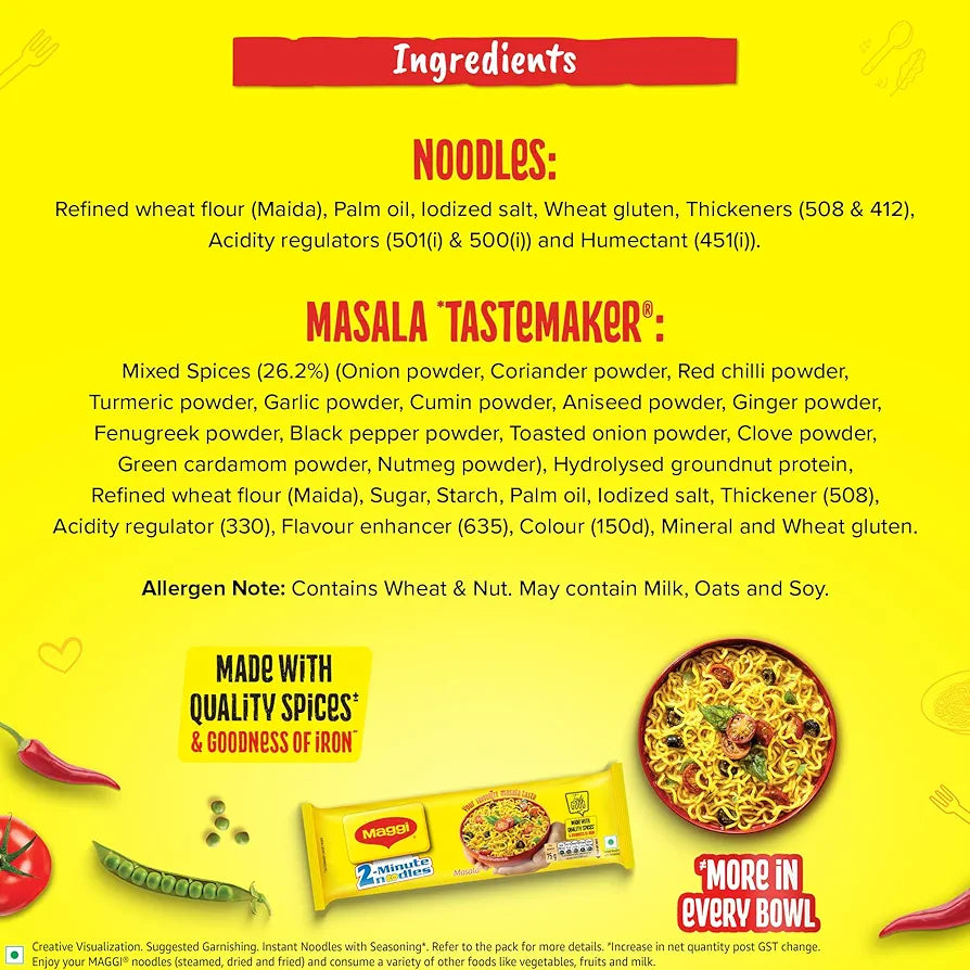 Maggi Masala 2 Minutes Instant Noodles Made With Quality Spices  - 600g
