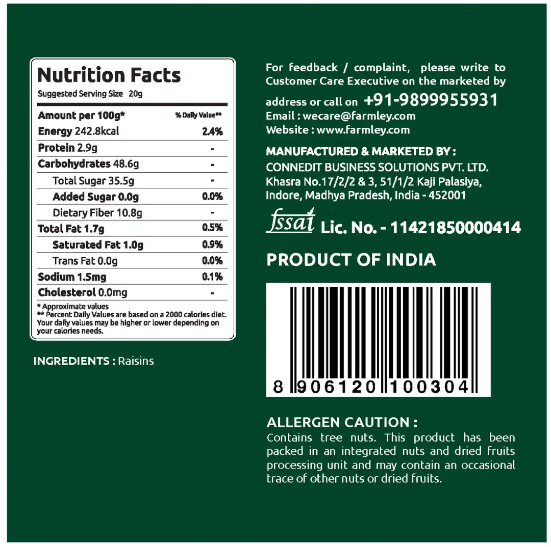 Farmley All Natural Gourmet Raising| Kishmish - 200g