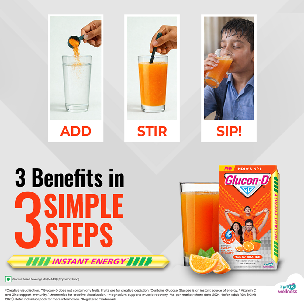 Glucon-D Orange Energy Drink Mix - 125g