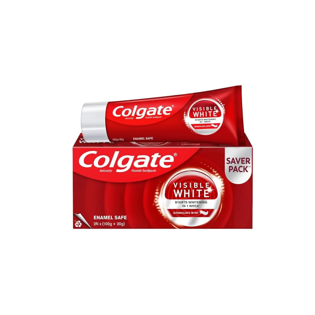 Colgate Visible White Toothpaste Teeth Whitening Saver Pack (240g)
