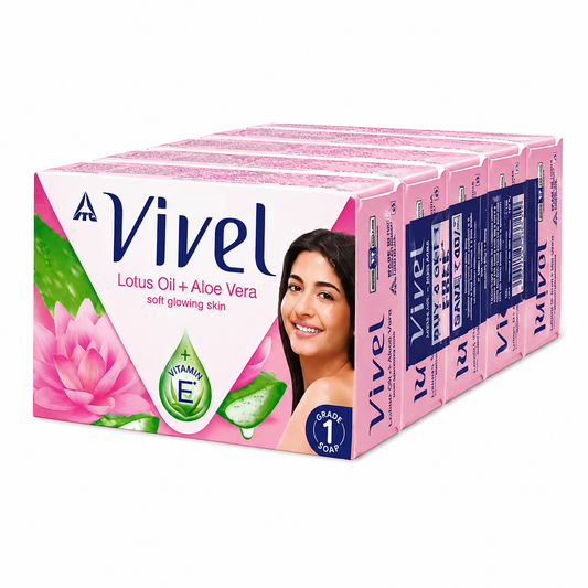 Vivel Oil and Aloe Vera Soft Glowing Skin Bathing Soap - 450g
