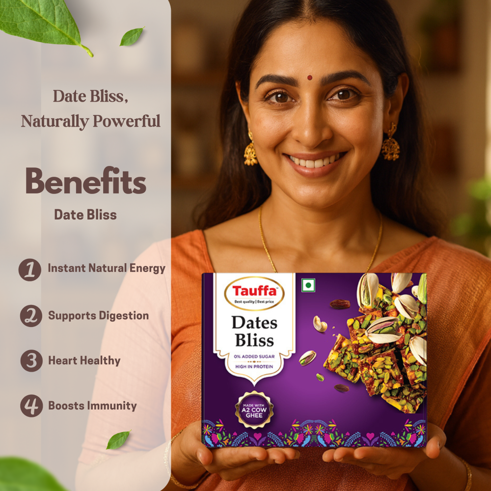 Tauffa Dates Bliss Indian Sweets (No Added Sugar) - 200g
