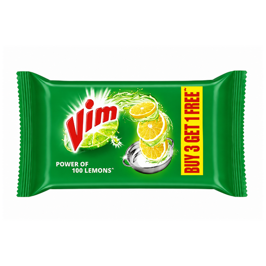Vim Lemon Dishwash Bar - 90g (Pack of 4)
