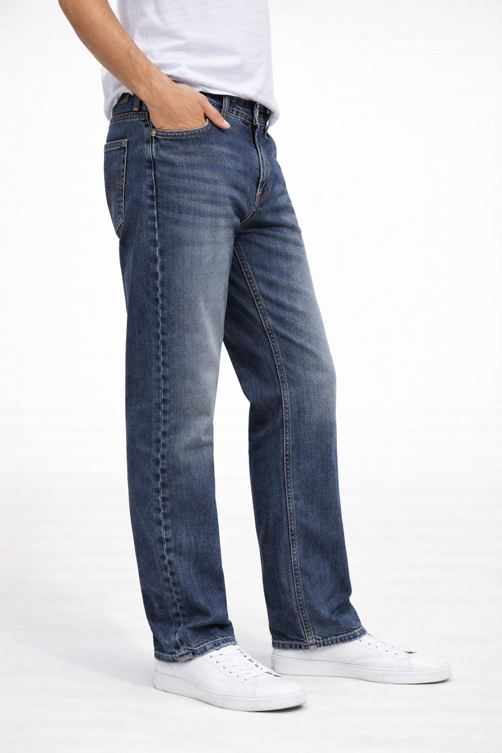 Levi's 555 Dark Blue Relaxed Straight Fit Mid Rise Jeans