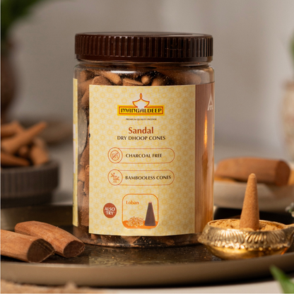 Mangaldeep Sandal Dry Dhoop Cones - 110g