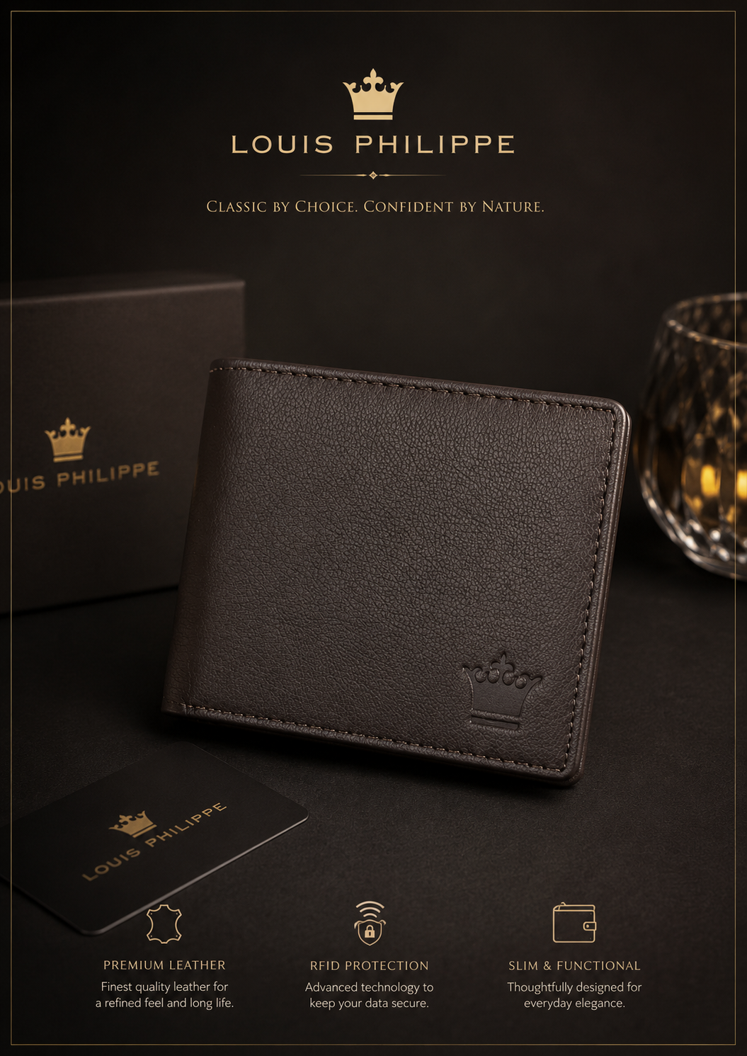 Louise Phillipi Texture Genuine Leather Wallet
