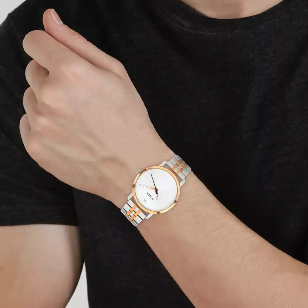 Fossil BQ2417 Lux Luther Three-Hand SS Watch for
