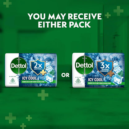 Dettol Icy Cool Bathing Soap Bar - (100g × 5)