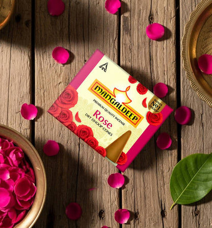 Mangaldeep Rose Dry Dhoop Cones - 25g