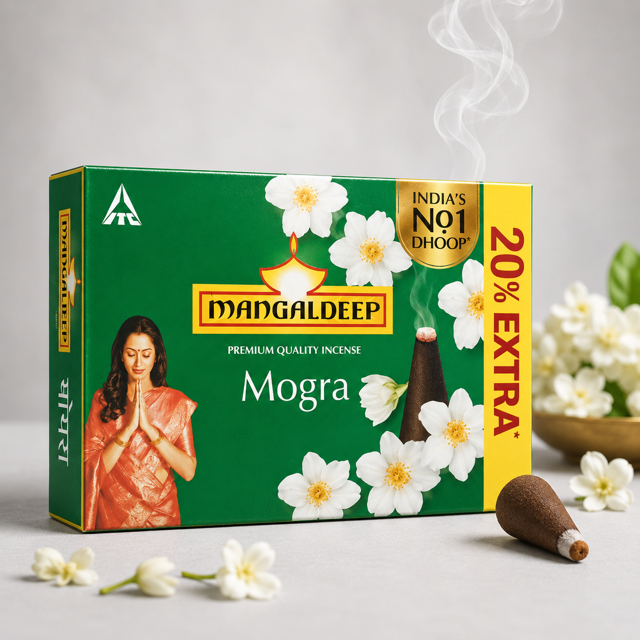 Mangaldeep Premium Quality Mogra Incense Dhoop - 34.8g
