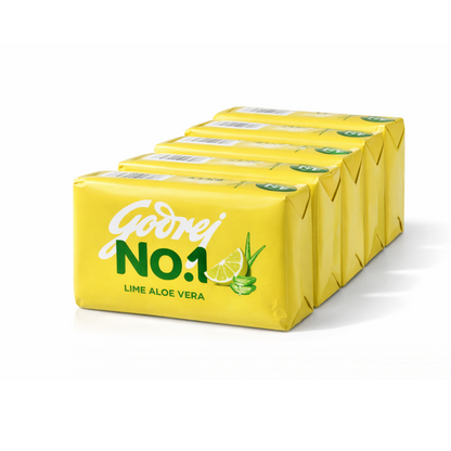 Godrej No.1 Lime & AloeVera Bath Soap - 100g (4+1 Free)