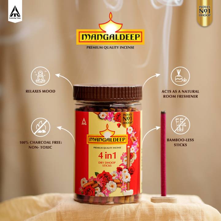 Mangaldeep Bambooless 4-in-1 Dry Dhoop Sticks 100g