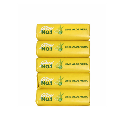 Godrej No.1 Lime & AloeVera Bath Soap - 100g (4+1 Free)