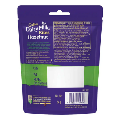 Cadbury Dairy Milk Bites Hazelnut Chocolate Pack - 54g