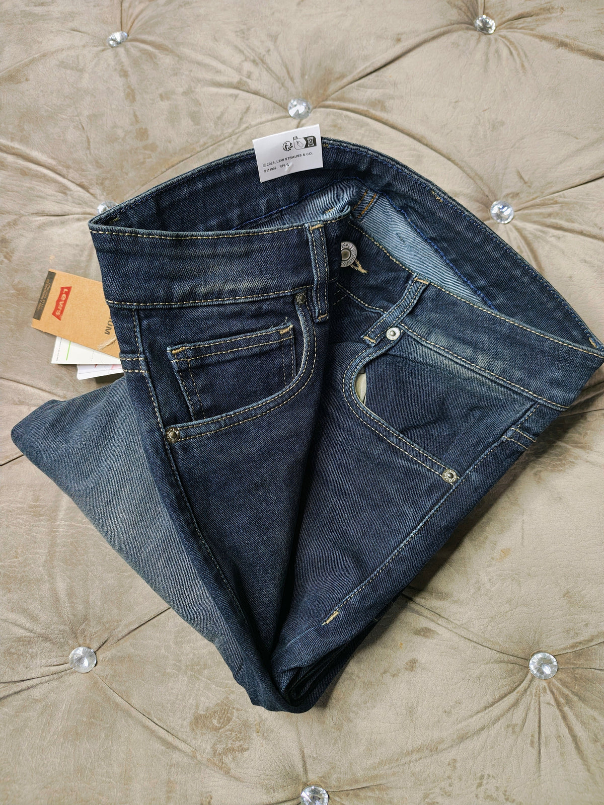 LEVI'S Mens 505 Mid Rise Straight Fit Cotton Stretch Blend Jeans