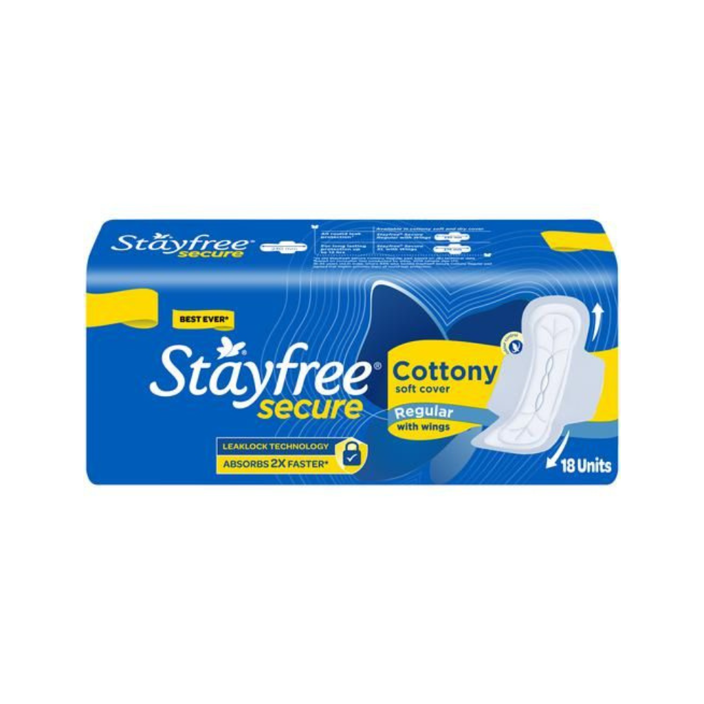 Stayfree Secure XL Cottony Comfort Sanitary Pads (18 unit )