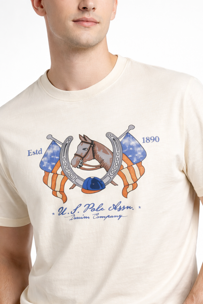 US POLO ASSN Round Neck Cotton  T-shirt