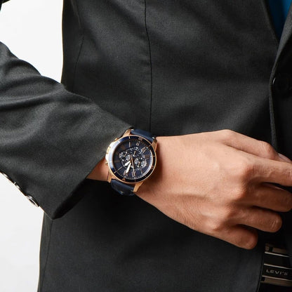 Fossil Men'S Grant Blue Leather Watch