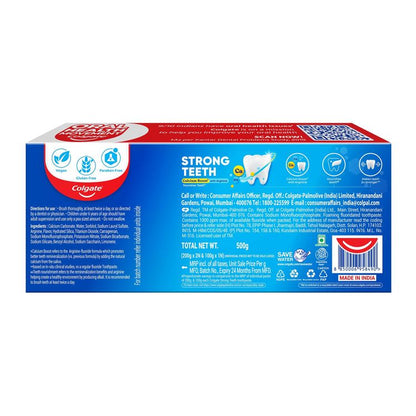 Colgate Strong Teeth Cavity Protection Toothpaste - 2x200g+100g