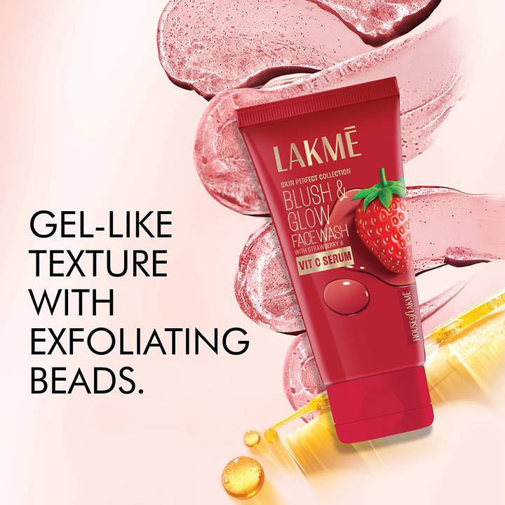 Lakme Blush & Glow Strawberry Gel Face Wash - 150g