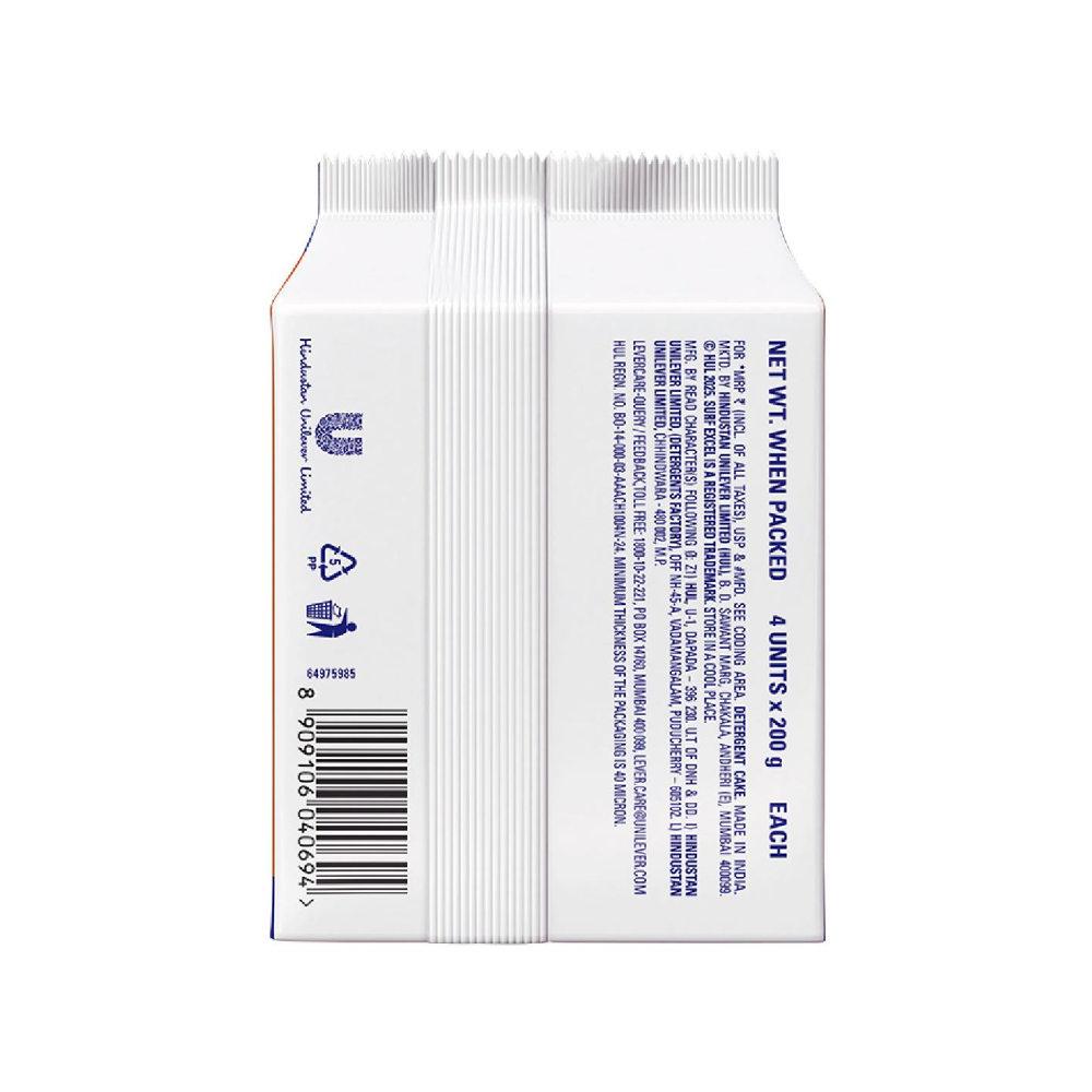 Surf Excel Stain Eraser Detergent Bar (4 x 200 g)