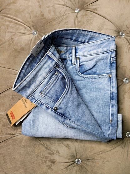 Levis Mens 505 Mid Rise Straight Fit Cotton Stretch Blend Jeans