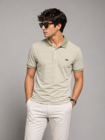 Lacost Cotton Stripe T- SHIRT