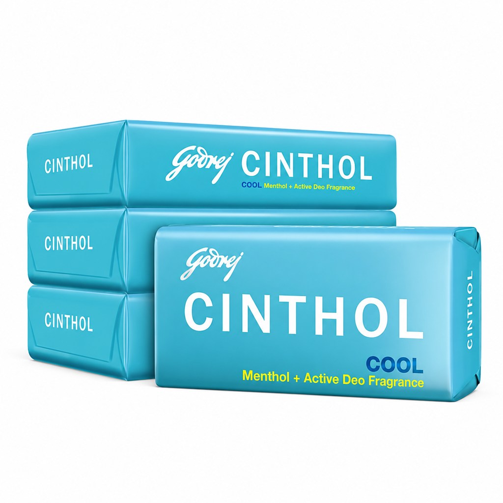 Godrej Cinthol Cool Bath Soap Bar - 4×75g