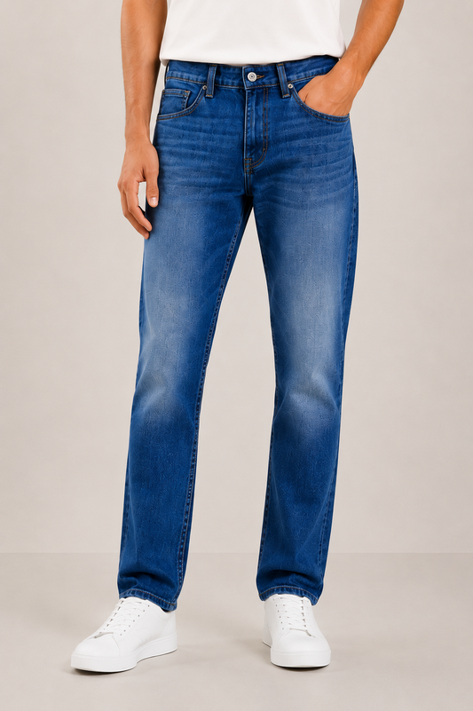 Levis Mens 505 Mid Rise Straight Fit Cotton Stretch Blend Jeans