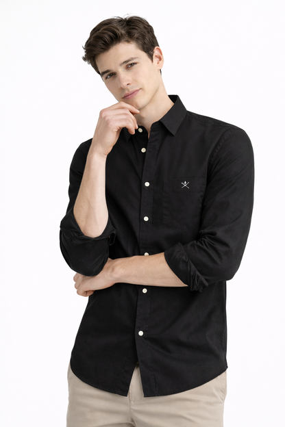 Hackett London Black Oxford Cotton Shirt