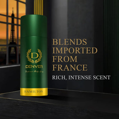 DENVER Hamilton & Caliber Deodorant, Long Lasting Deodorant Body Spray For Men 150ml