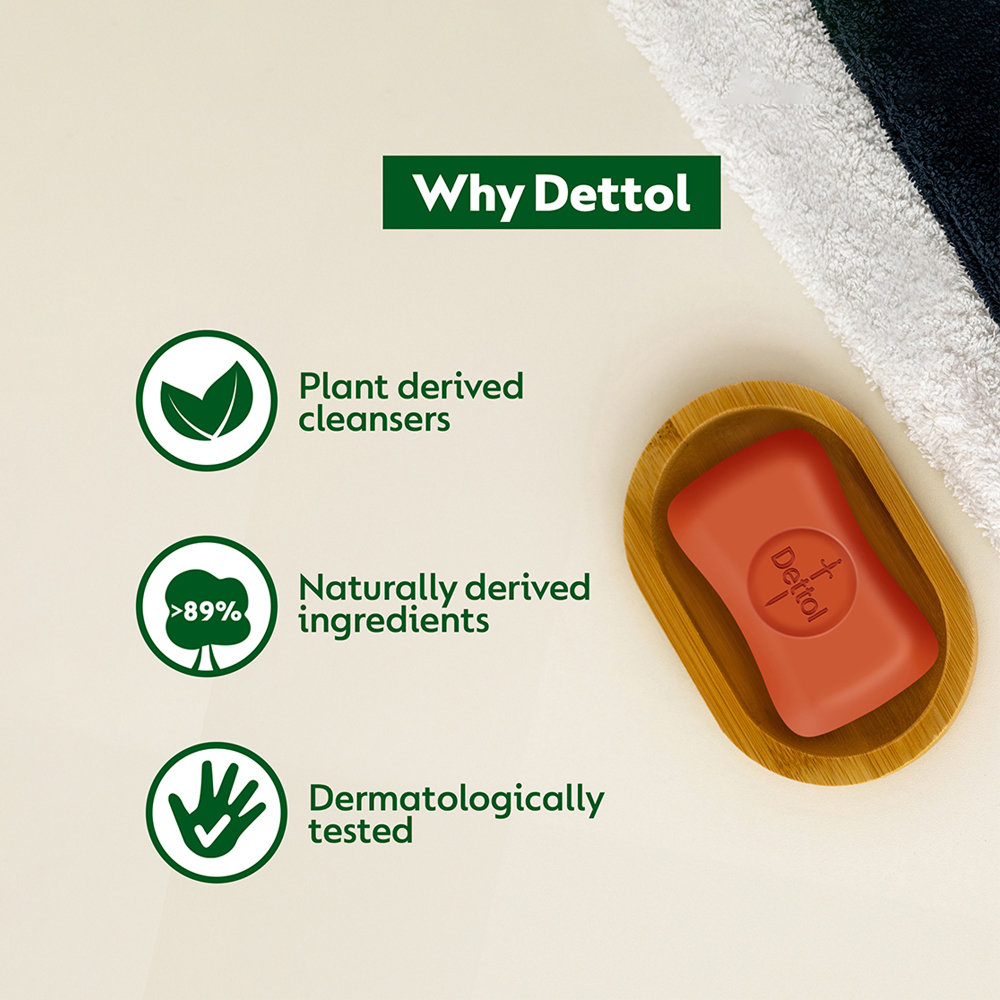 Dettol Original Bathing Soap Bar - (100g×5)