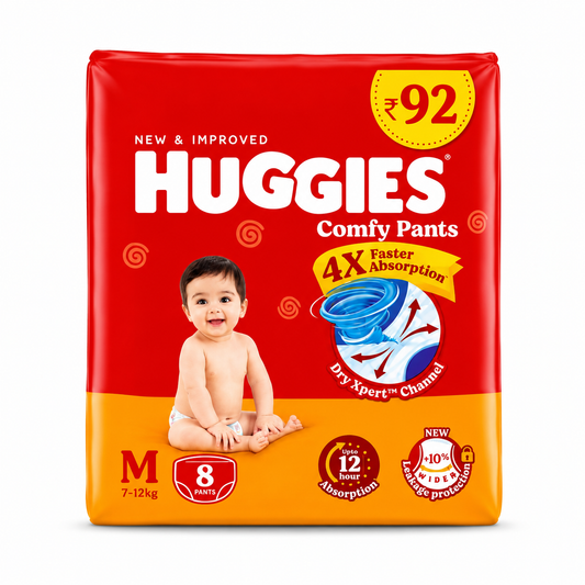 Huggies Comfy Pants- M Size - 8Pcs