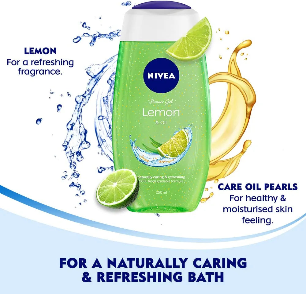 Nivea Bath Care Lemon and Oil Shower Gel, 250ml