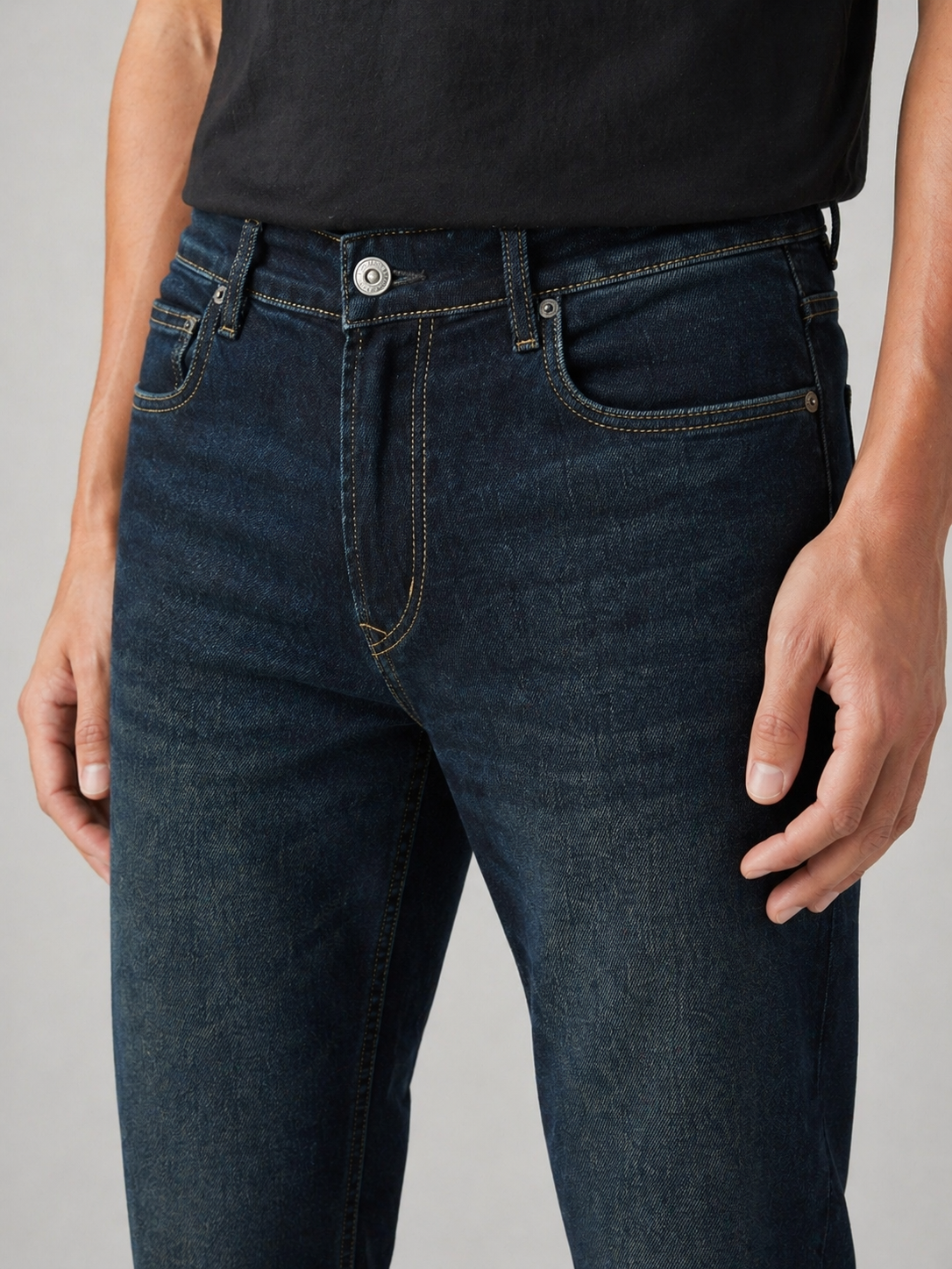 Levi's Mens 505 Mid Rise Straight Fit Cotton Stretch Blend Jeans