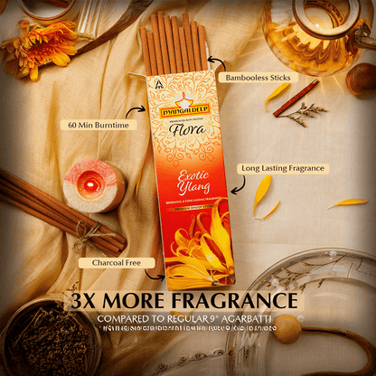 Mangaldeep Flora Bambooless Dhoop Sticks - 24 Sticks