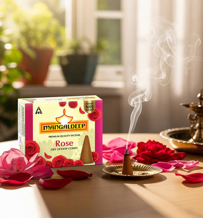 Mangaldeep Rose Dry Dhoop Cones - 25g