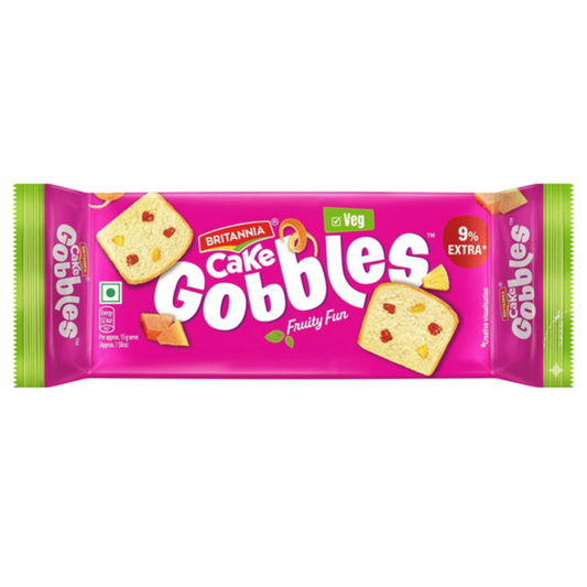 Britannia Gobbles Fruit Slice Cake (100% Veg) - 60g