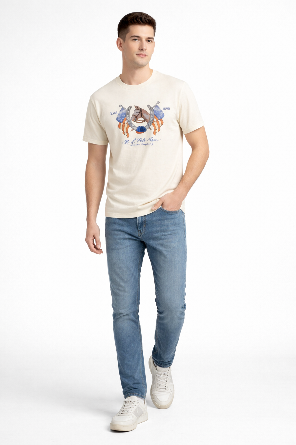US POLO ASSN Round Neck Cotton  T-shirt