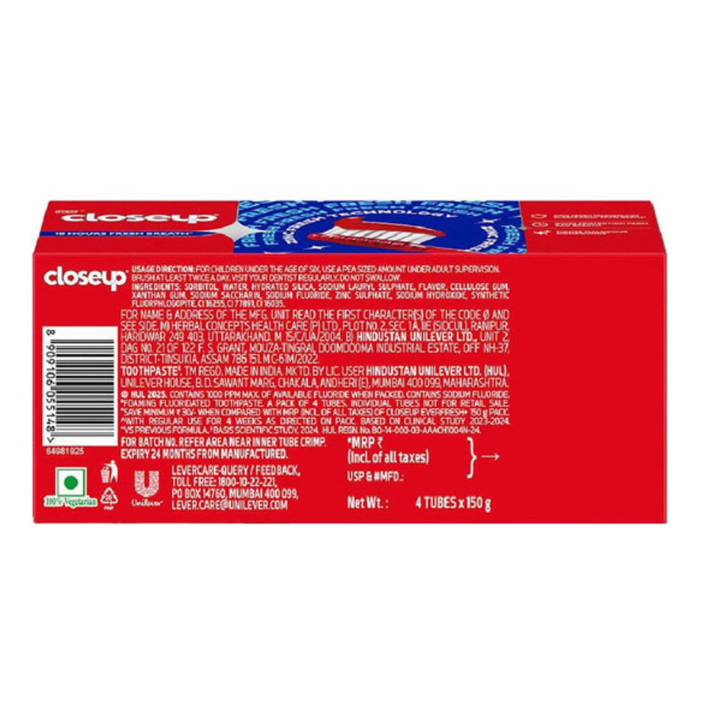 Close Up Toothpaste - 600g (Pack of 4)