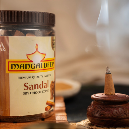 Mangaldeep Sandal Dry Dhoop Cones - 110g