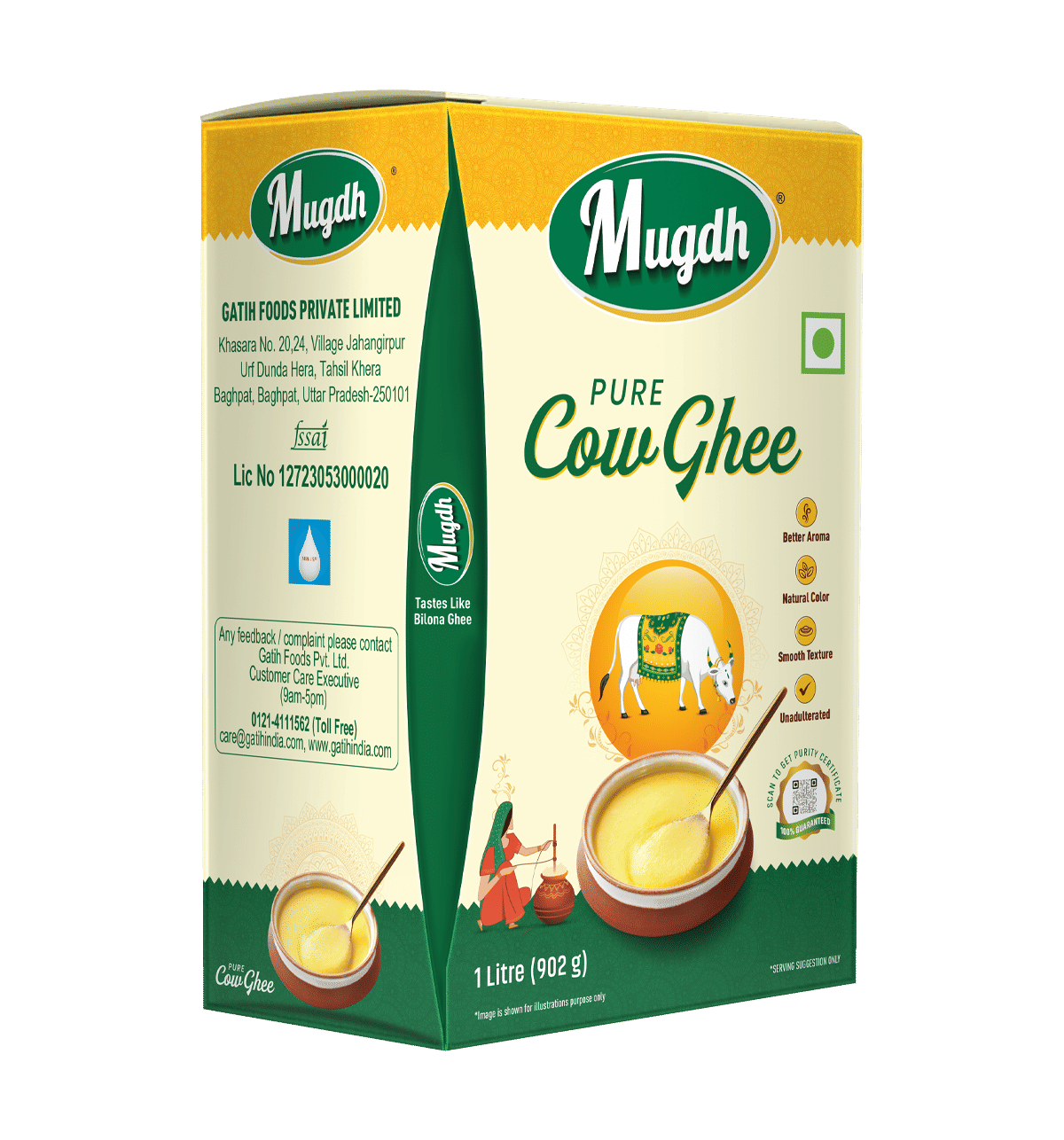 Mugdh Pure Cow Ghee - 1L