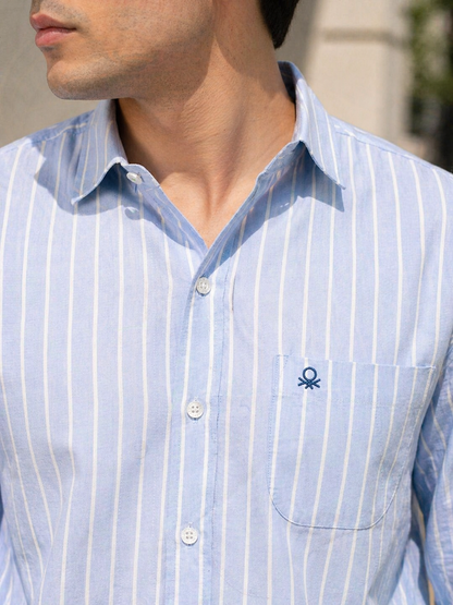United Colors of Benetton Regular Fit Spread Collar Solid Shirt