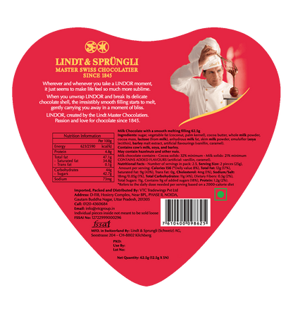 Imported Lindt Lindoor Heart Tin Choclate Gift Box