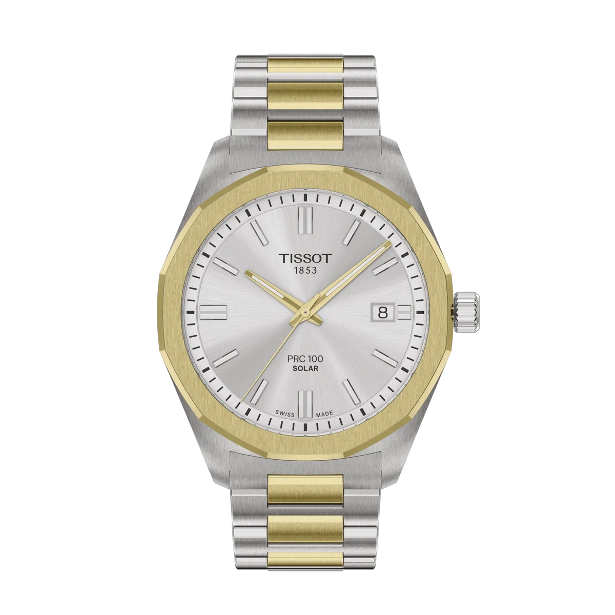 Tissot PRC 100 Solar 39mm Silver & Gold Dail