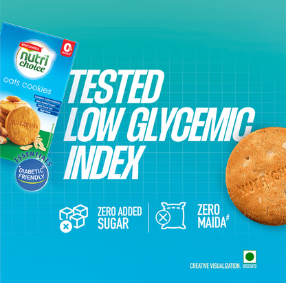 Britannia NutriChoice  Oats Cookies (Diabetic Friendly) - 150g