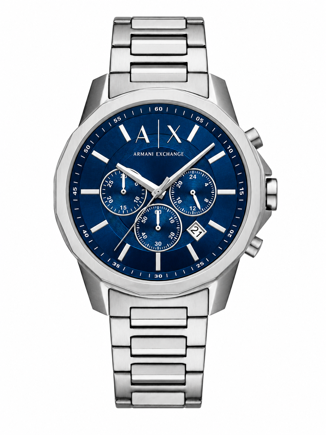 Armani Exchange Stainless Steel Analog Blue Dial Men Watch, Silver Band
AX1731